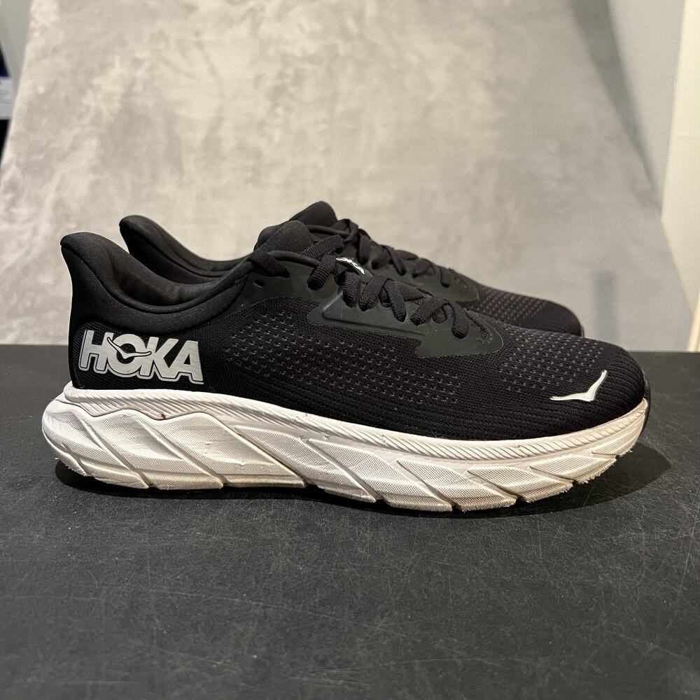 Hoka One One Black and White Athletic Running Shoes